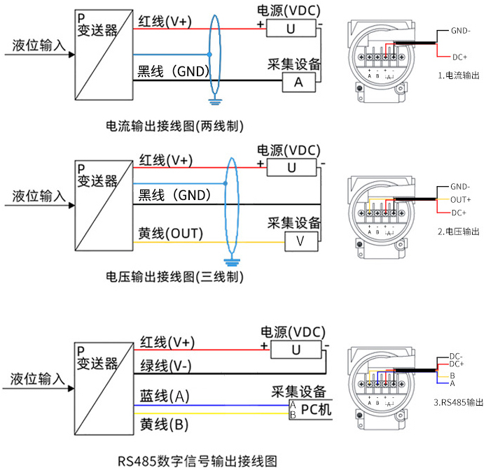 熱水投入液位計(jì)接線方式圖